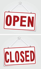 Open and closed sign vector