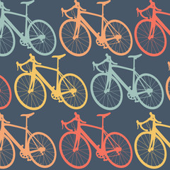 Hipster bicycle vector background texture with retro