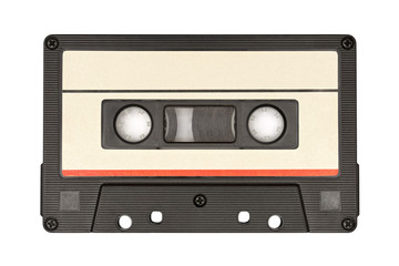 Vintage audio cassette tape isolated on white background