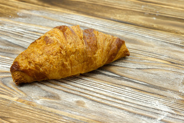 fresh hot croissant with chocolate bakery