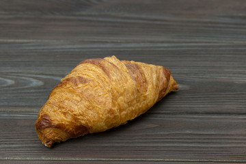 fresh hot bakery croissant with chocolate baked