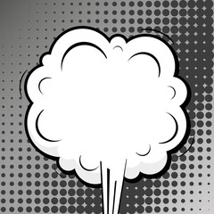 Abstract creative concept vector comic pop art style blank, layout template with clouds beams and isolated dots background. For sale banner, empty speech bubble set, illustration halftone book design.