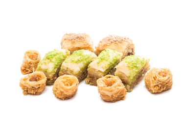 Honey baklava isolated