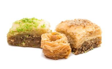 Honey baklava isolated