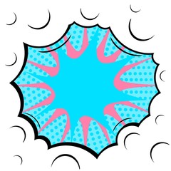 Abstract creative concept vector comic pop art style blank, layout template with clouds beams and isolated dots background. For sale banner, empty speech bubble set, illustration halftone book design.