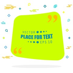 Abstract concept vector empty speech square quote text bubble. For web and mobile app isolated on background, illustration template design, creative presentation, business infographic social media.