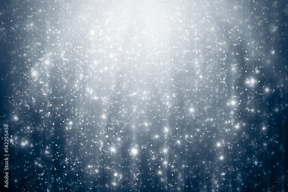Poster abstract silver background with white particles. round bokeh or glitter lights. design template