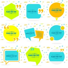 Abstract concept vector empty speech square quote text bubble. For web and mobile app isolated on background, illustration template design, creative presentation, business infographic social media.