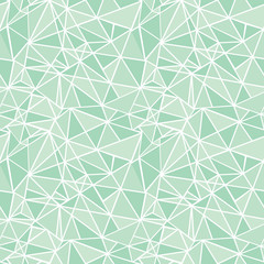 Vector Mint Green Geometric Mosaic Triangles Repeat Seamless Pattern Background. Can Be Used For Fabric, Wallpaper, Stationery, Packaging.