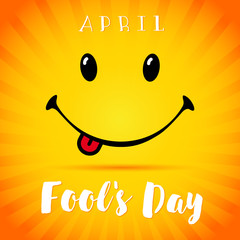 April Fools Day smile. April Fools Day text and vector illustration of a smiling face. 1 April Fool's Day