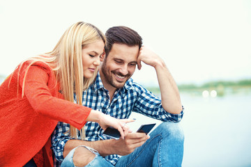 Couple enjoying spring