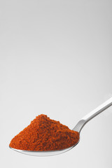 spoon of powder red chili pepper