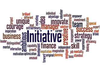 Initiative, word cloud concept
