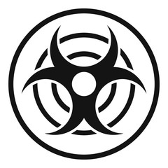 Sign of biological threat icon, simple style