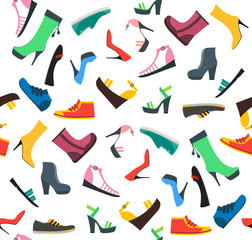 Woman Shoes Background Pattern. Vector
