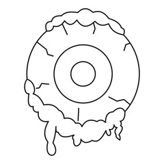 Terrible eyeball icon, outline style
