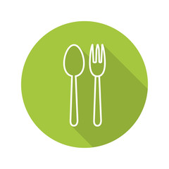 Eatery flat linear long shadow icon