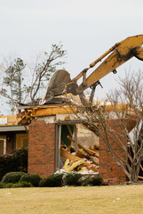 Tornado Damaged House with Excavator
