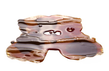 old engine oil spill and splash isolated on white background, texture 