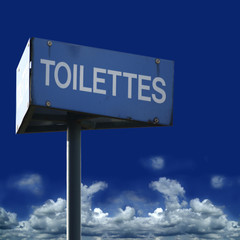 Toilettes - Schild mit Hinweis auf WC
