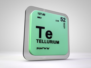 tellurium - Te - chemical element periodic table 3d render