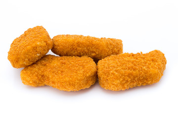 Nugget chiken on the white background.