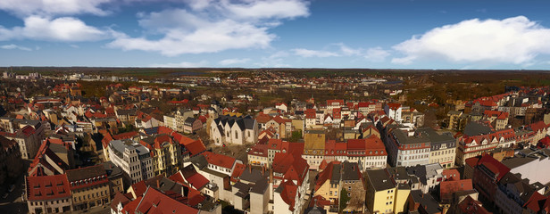 Zeitz aerial view old town germany Saxony-Anhalt
