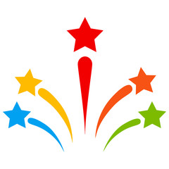 Salute Star Fireworks flat raster icon.