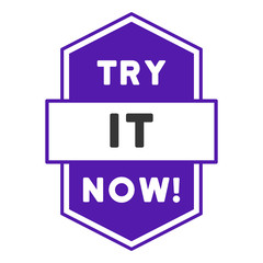 Try It Now Stamp flat raster pictograph.