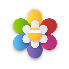 Flower style infographic chart options menu