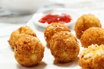 Mashed Potato Cheese balls / Croquette - Bread crumbed fried food roll