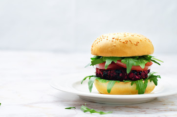 Black beans quinoa beet walnuts burger