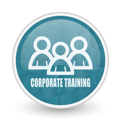 Corporate training brillant crystal design round blue web icon.