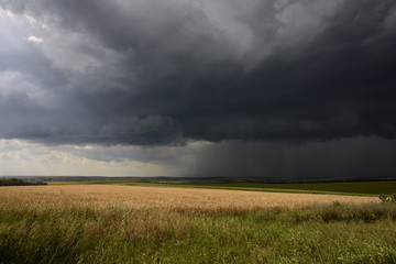 Fototapeta na wymiar Thunderstorm in the field
