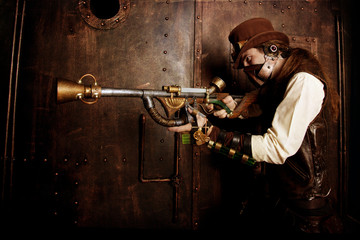 Man in Steampunk style
