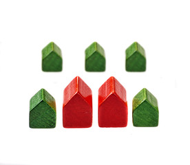 Holzkl&ouml;tze als Symbolfoto f&uuml;r Immobilien