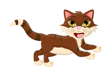 cartoon jumping cat  vector symbol icon design.