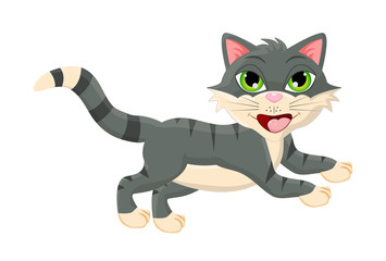 Obraz na płótnie Canvas cartoon jumping cat vector symbol icon design.