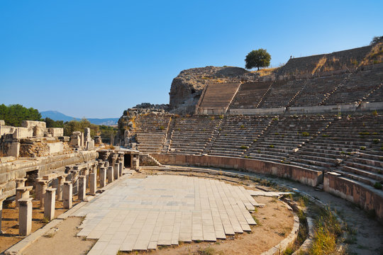 Ancient amphitheater in Ephesus Turkey