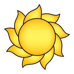cartoon sun vector symbol icon design.