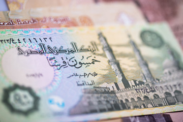Obraz na płótnie Canvas Egypt 50 Piastres Banknote Details..