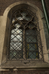 Medieval window on the facade of the cathedral in Lviv