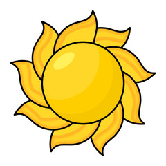 cartoon sun vector symbol icon design.
