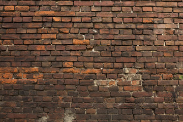 Ancient red brick wall texture