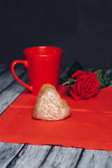 Red cup, flower, cupcake