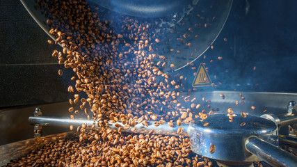 Mixing roasted coffee
