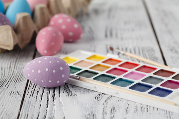 Obraz na płótnie Canvas Pastel colored easter eggs