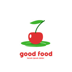 Vegetarian cafe logo design.