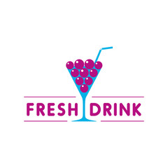 Healthy ecological food logo design.