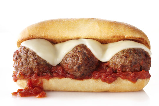 Meatballs in bread bun